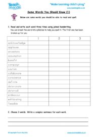 Worksheets for kids - some-words-you-should-know-1